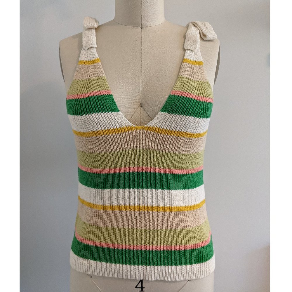 BCBGMAXAZRIA Multi Color Striped Knit Top Size S
